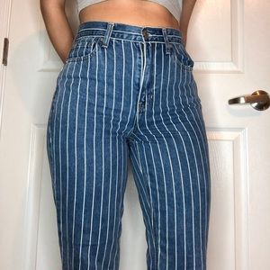 American Eagle Pinstripe Mom Jeans